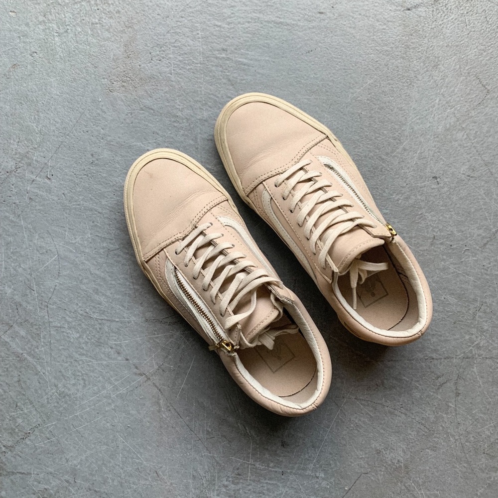 Vans Old Skool Zip Leather - Whispering Pink | Size: 7.5